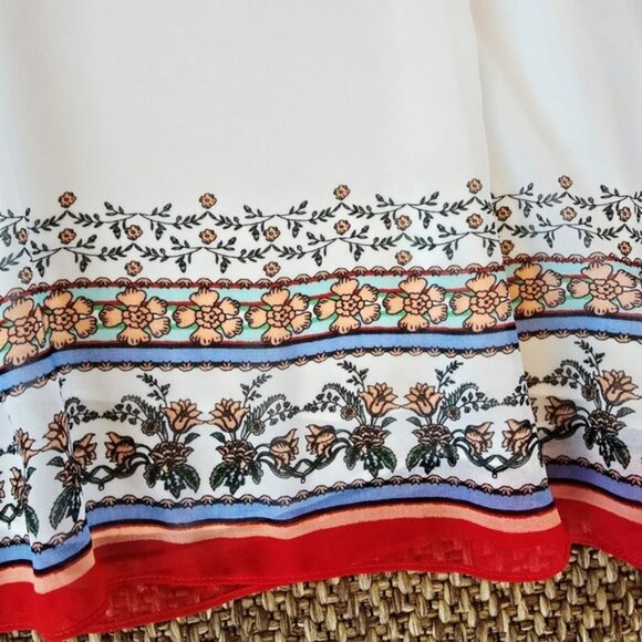 Max Studio Women's Mini Dress Size XS Relaxed Sheath White Colorful Bohemian - Picture 12 of 14